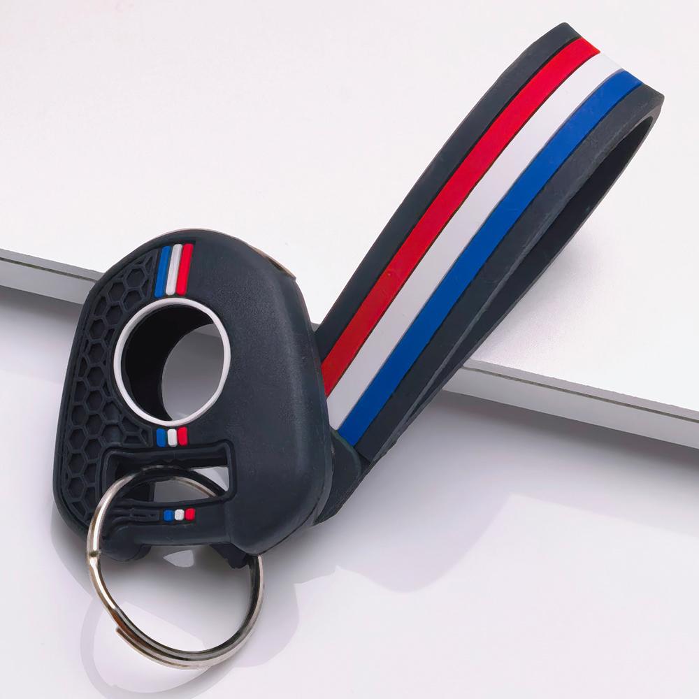 Silicone Car Keychain Strap for Honda CB CBR PCX ADV FORZA X-ADV Africa Twin Rebel Grom Honeycomb Texture Racing Stripe Anti Lost Key Ring Holder