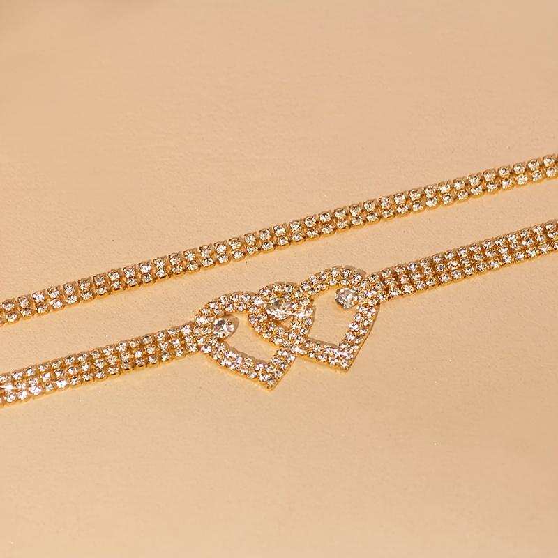 2pcs Rhinestone Ankle Bracelet for Women, Adjustable Silvery Glitter Tennis Anklet, Glitter Cubic Zirconia Anklet Anklet Jewelry