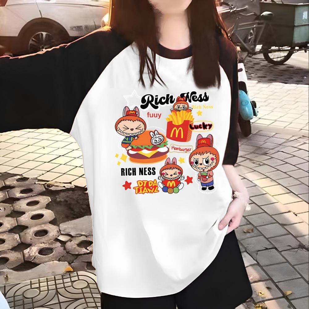 

Labubu Children s T-shirt Summer Sportswear Girls Round Neck Short Sleeve Fashion Casual Wear Comfortable and Breathable 100