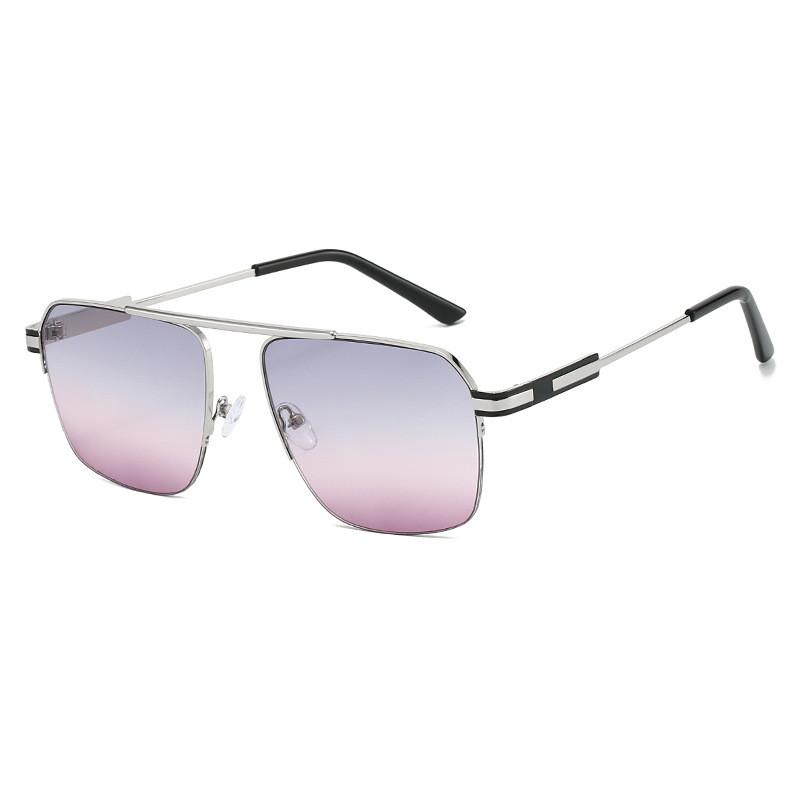 

Vintage Pilot Style Sunglasses Men And Women Uv400 Sunblock For Outdoor Sports And Travel SilverFramePinkLens