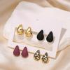 Hot-selling water drop stud earrings set, simple and versatile resin earrings, fashionable geometric earrings, multi-color optional