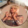 Nickiminaj Runder Teppich, Teppich für Wohnzimmer Schlafzimmer Sofa Spielzimmer Dekor, Rutschfeste Bodenmatte