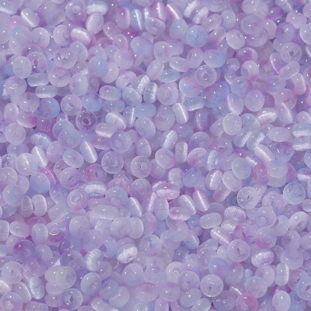 About 2 * 4mm Glass Two-color Cat's Eye Beads, DIY Bracelet Beaded Jewelry Accessories
