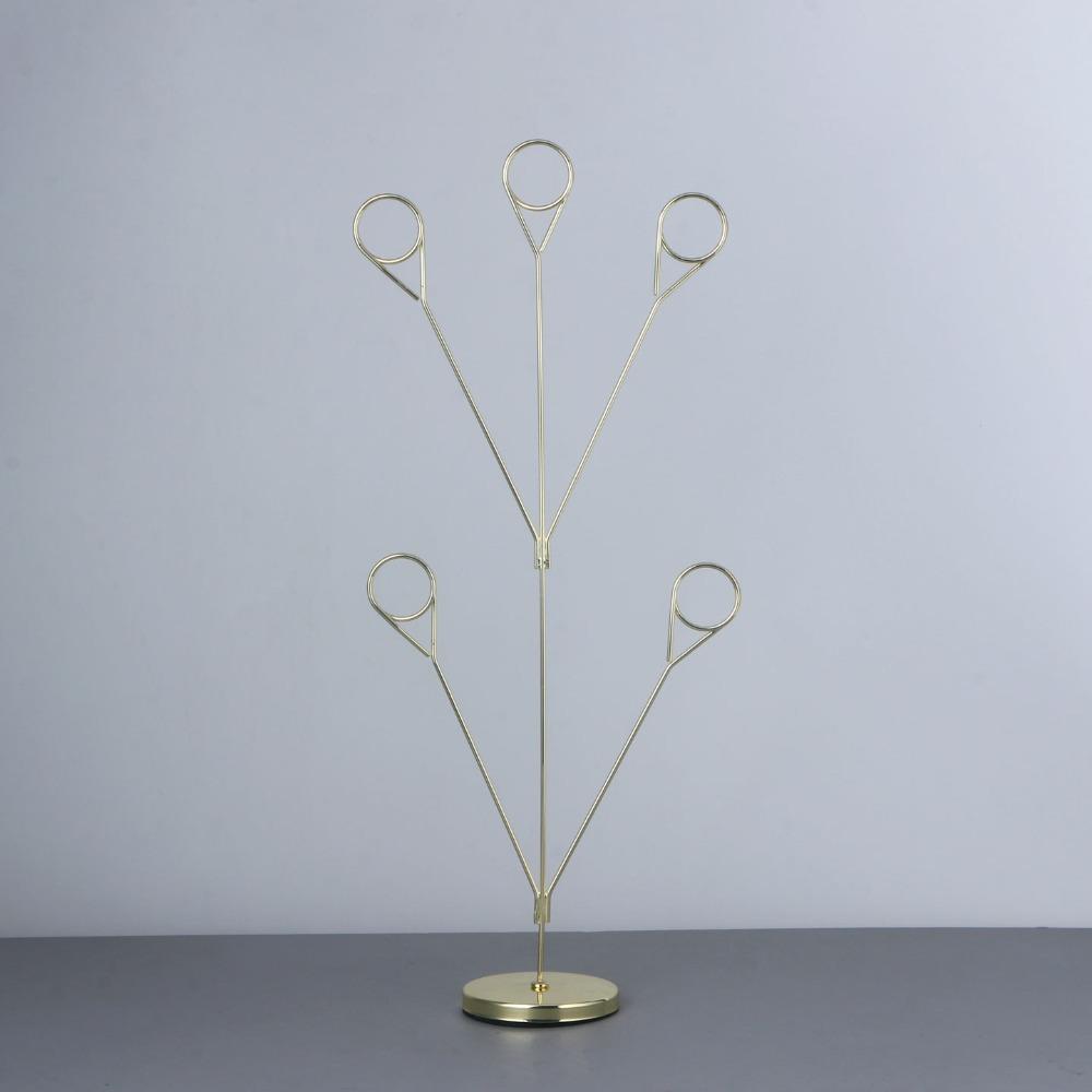 Metal Photo Holder Round Base Display Stand Stylish Card Holder  Wedding Table золотой