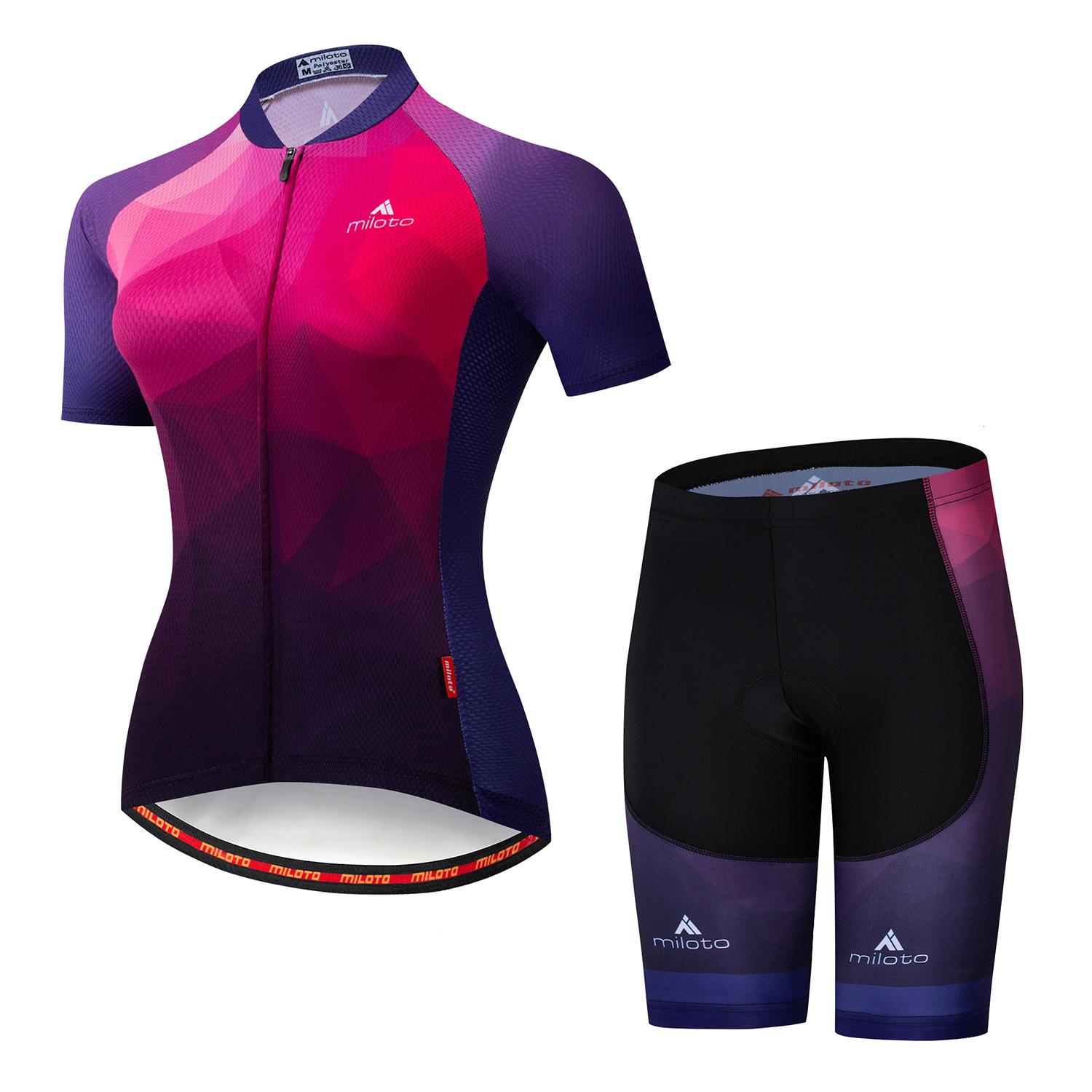 

Summer, Cycling Short-sleeved Strap Set/women s Cycling Suit 2026 Summer Breathable Cycling Suit Set Outdoor Cycling Suit XS