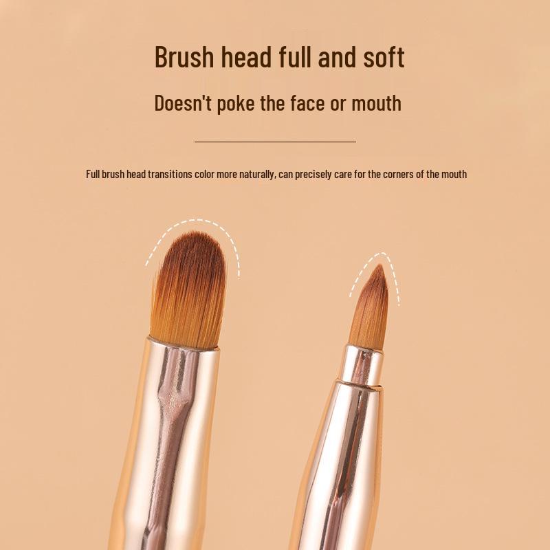Dual-ended Retractable Lip & Concealer Brush with Lid - Portable, Multifunctional Beauty Tool