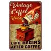 Vintage Kaffe Metallplåtskylt Väggdekor Retro Pub Bar Kök