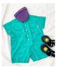 Boys' Trendy Korean Style Summer 2026 Short Sleeve Printed Romper