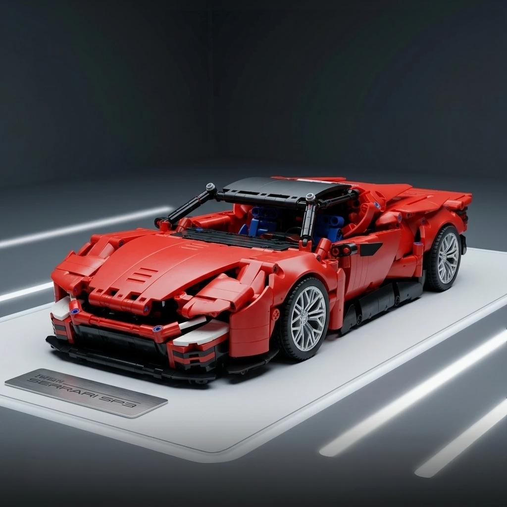 1000+ PIÈCES Technique 1:14 SP3 Rouge Voiture de Sport Briques de Construction Set Ville Vitesse Course Assemblage Briques Jouets Cadeau pour Adultes