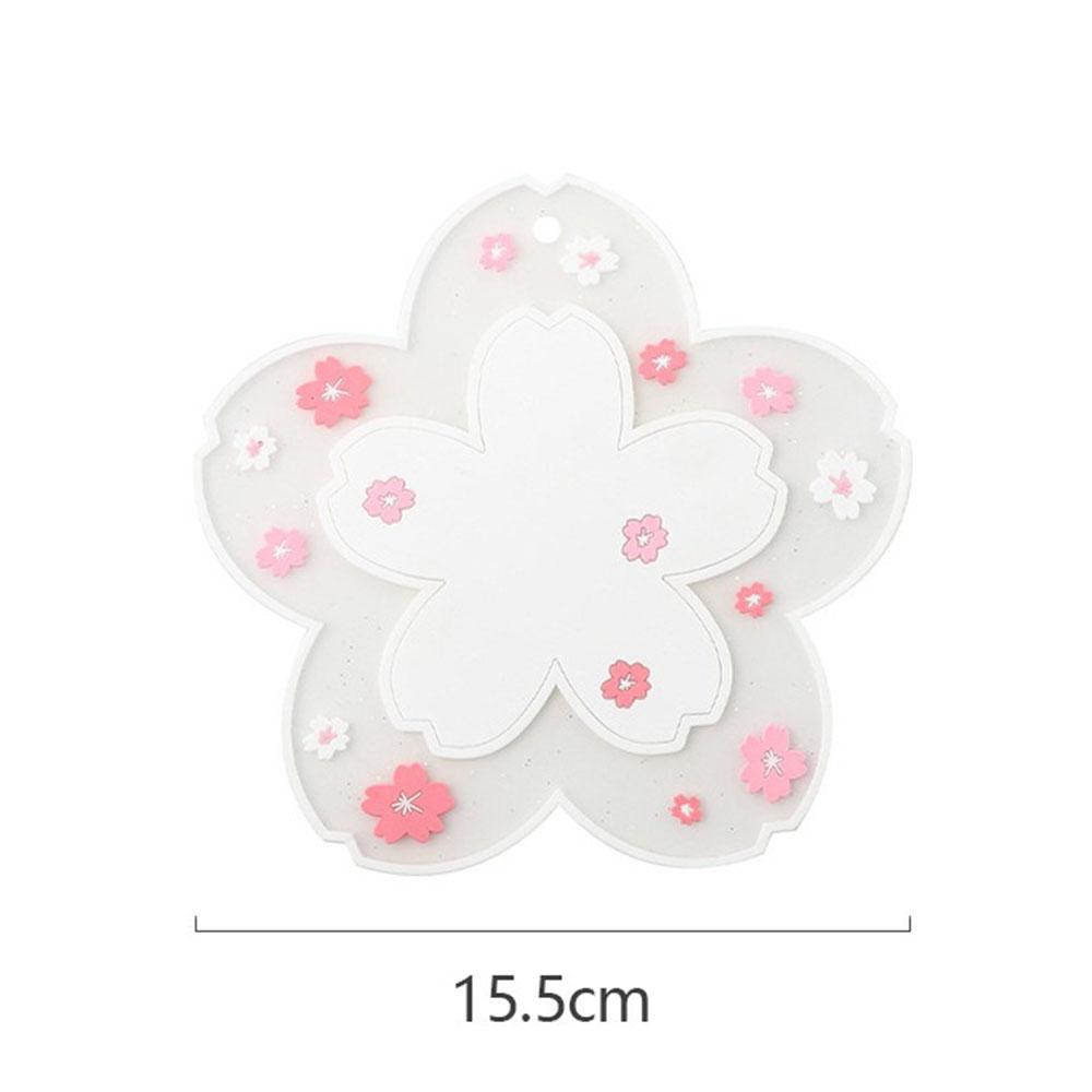 Cherry Blossom Heat Insulation Pad Dining Table Mat Anti-skid Cup Pads Non-slip Coaster Home Decor Kitchen Accessories Tableware