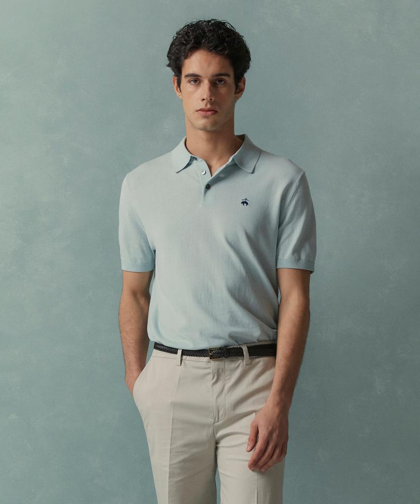 BROOKS BROTHERS Cotton Polo Short Sleeve Sweater (Mint) (Bbwtmog202)