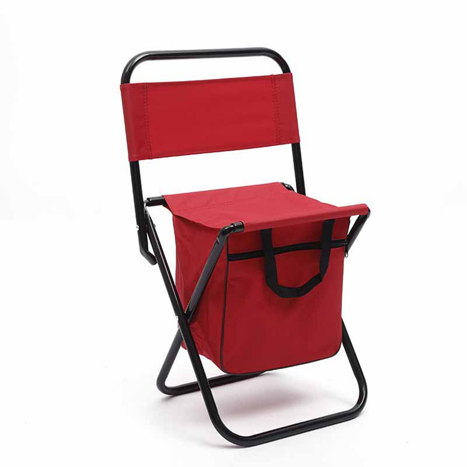 Folding Chair Outdoor Camping Portable Folding Back Chair Fishing Leisure Chair with Bag verde