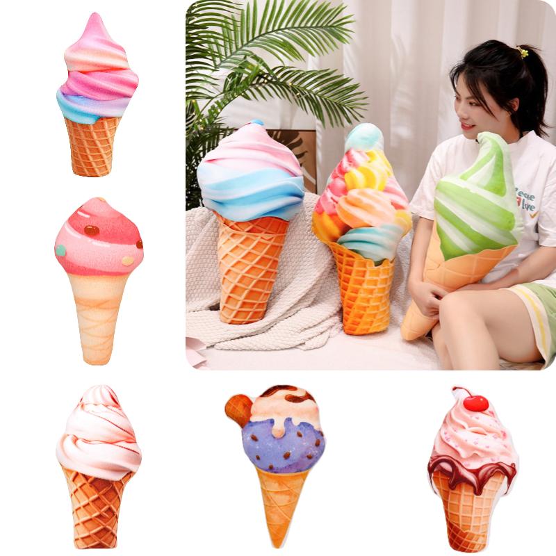 Cone Crispy Ice Cream Plush Toy Home Decoration Stuffed Doll Cushion Gift Kids