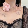 Flower Collar Choker Necklace Soft Fabric Flower Choker Tie Fabric Flower Chokers Cloth Accessories for Women Teen Girls