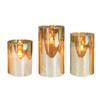 Versatile LED Candle Set Mirrored Glass Matte Ivory Pillars With Remote Control for All Occasion Decor Paraffin LED Candle