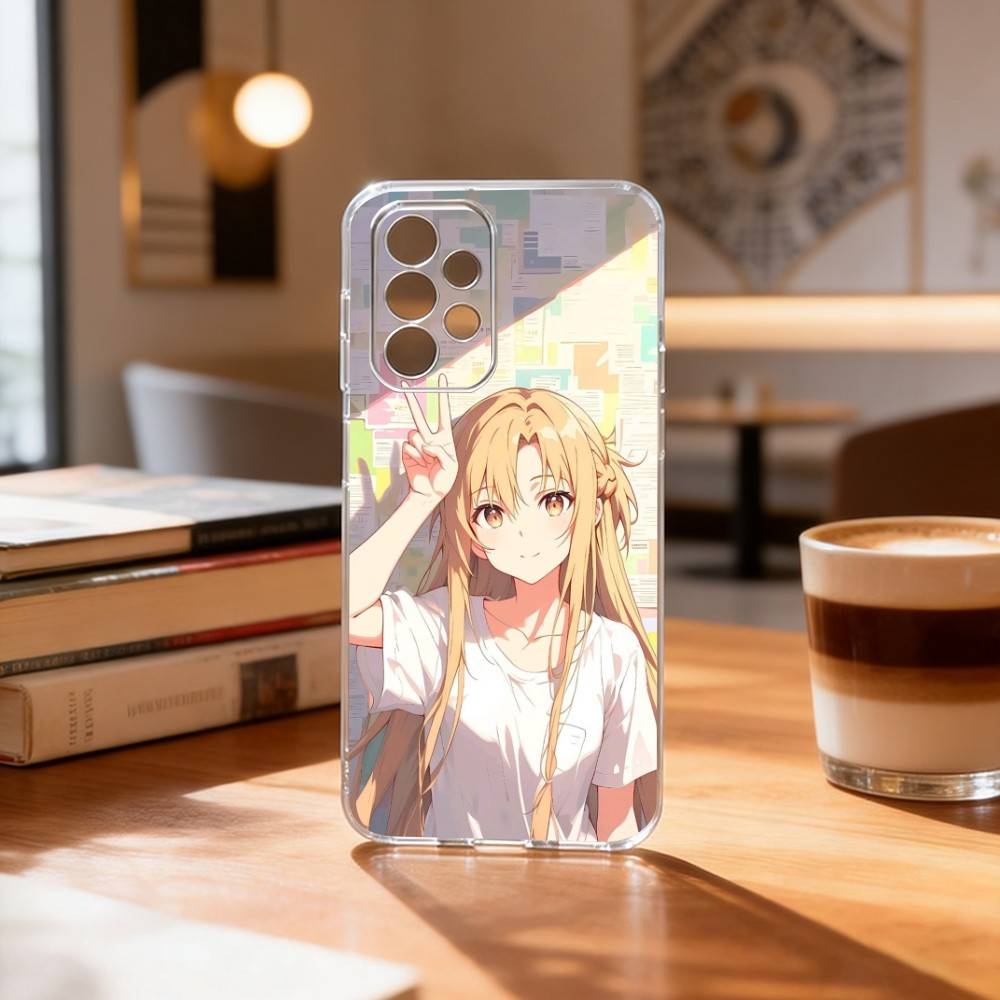 Asuna Yuuki Anime Phone Case Transparent Silicone Soft For Samsung S25,S24,S21,S22,S23,S30,Ultra,S20,Plus,Fe