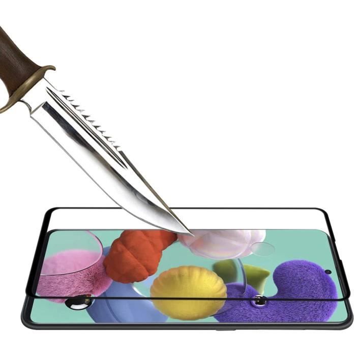 Tempered Glass - Phonillico® - Samsung Galaxy A51 - Pack of 2 - Transparent - Black Edge