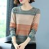 Spring and Autumn Knitted Bottoming Shirt T-shirt Large Size Round Neck Long-sleeved Women's Tops