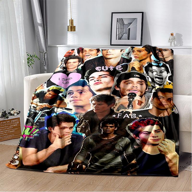 3D Dylan O’Brien DOB Actor Soft Plush Blanket,Flannel Blanket Throw Blanket for Living Room Bedroom Bed Sofa Picnic Cover Gift