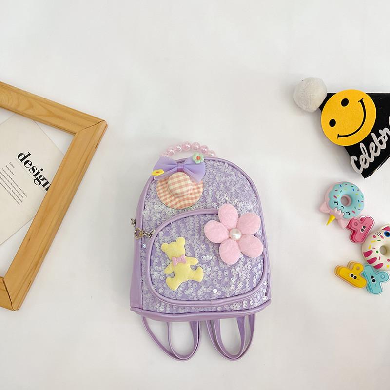 Adorable Pu Sequin Backpack For Kids With Comfortable Straps For School And Play