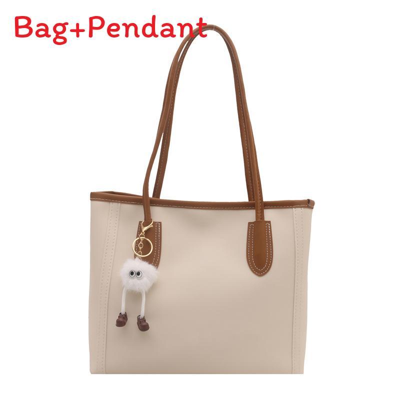 Retro Womens Oversized Tote Bag With Stitching Details And Internal Pouch For Commuting