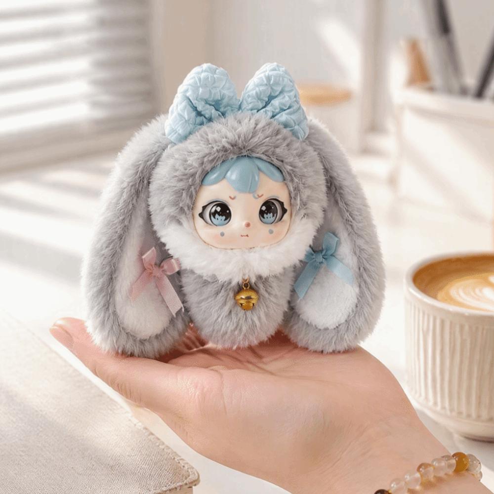 Bowknot Decoration Vinyl Face Doll Pendant Drooping Ear Rabbit Doll  Jewelry Accessories