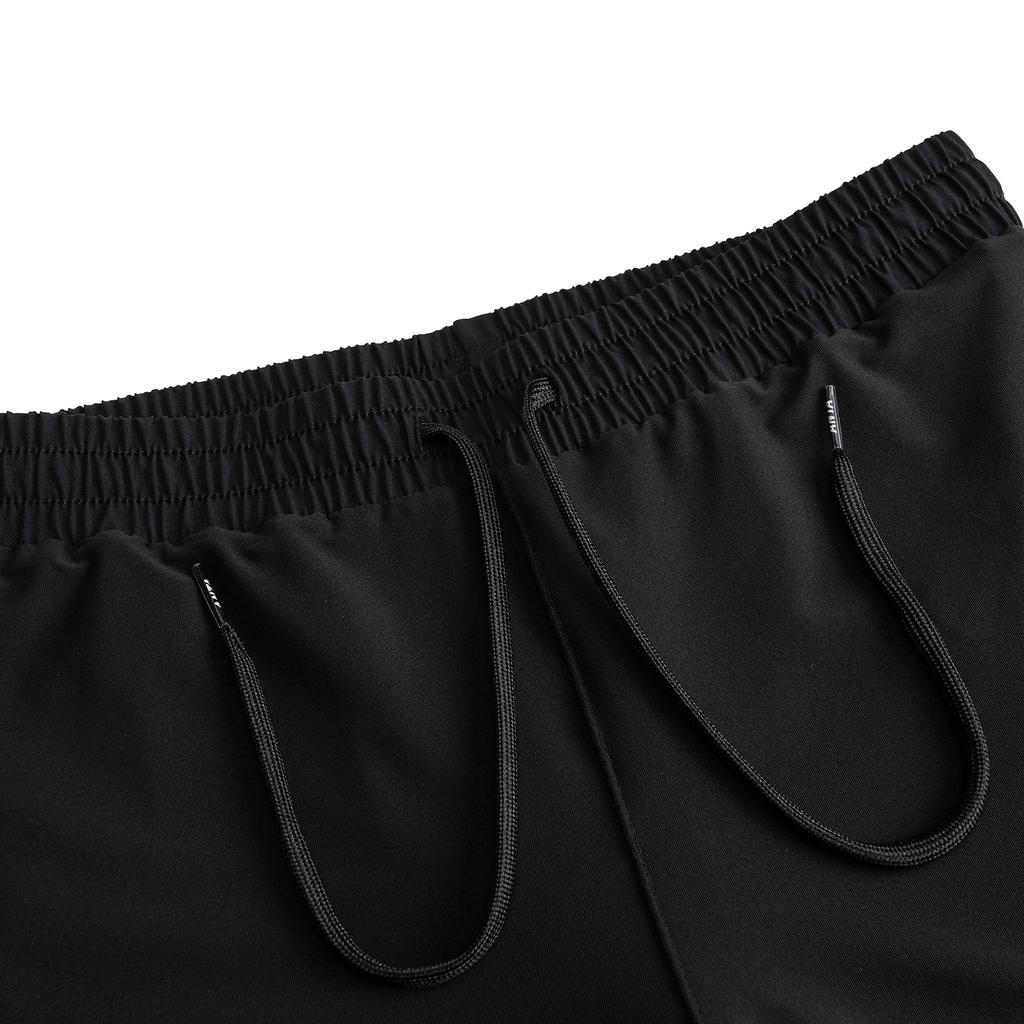 Anta Plain Round Neck Pullover Short Sleeve Sports Set Comfortable Feather Tennis Running Training Shorts Women sets Basic-Black 962627208-5