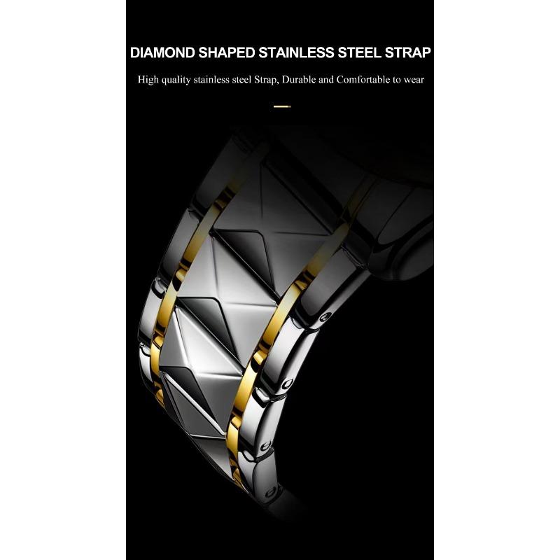 POEDAGAR Luxury Man Wristwatch Waterproof Luminous Date Week Watch Sport Stainless Steel Quartz Watches Male reloj+box