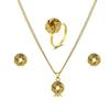 Three-Piece Metal Jewelry Set: Creative Wedding Knot Design with Ring, Earrings, and Necklace