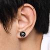 1 Pair New Style Gothic Dumbbell Stud Earrings For Men/Women Stainless Steel Punk Piercing Jewelry