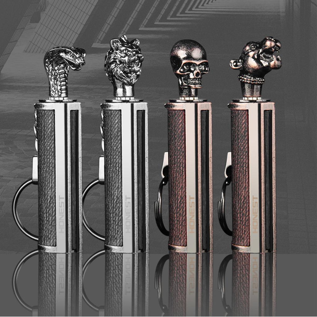 Outdoor Portable Lighter Bottle Keychain With Containing Cotton Core