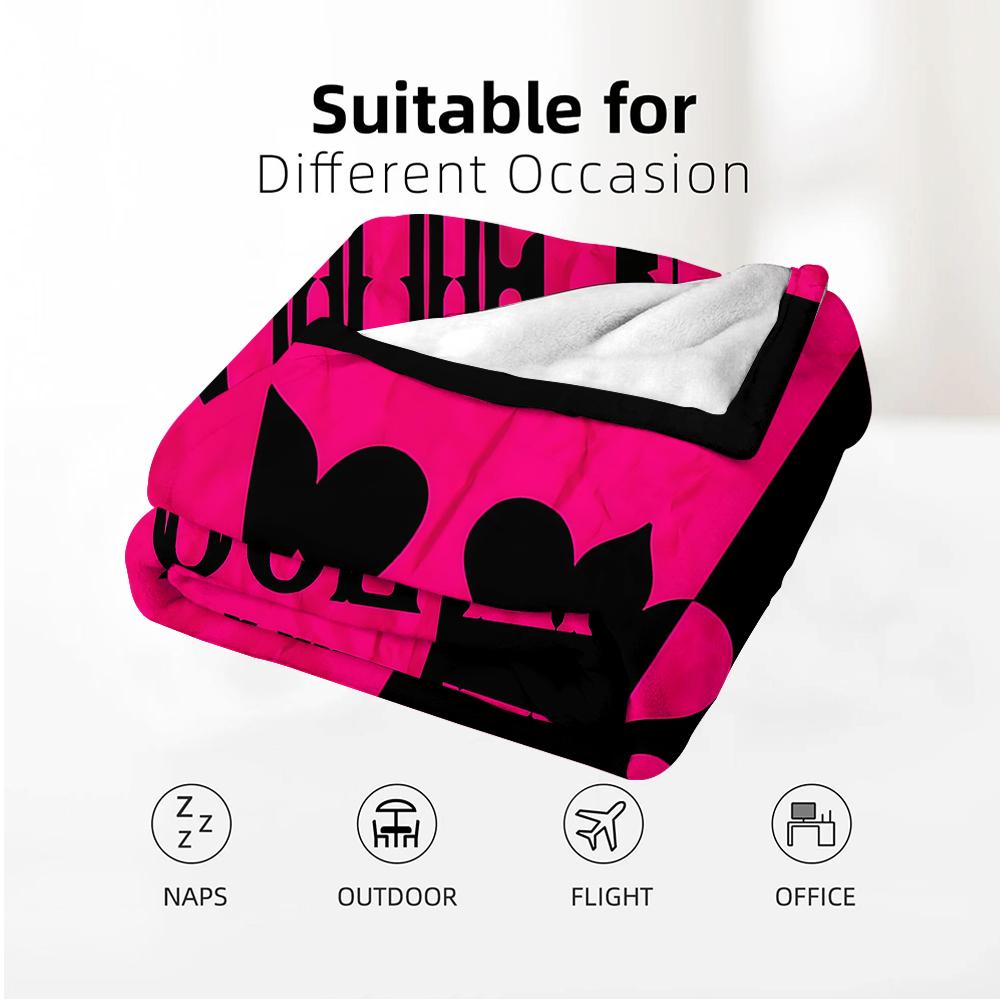 Split Queen Crown Graphic Anime Cartoon Flannel Blanket Soft Warm Throw for Bedroom Sofa Car Kids Holiday Gift