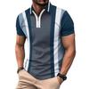 Striped Printed Polo Shirt Men's Daily Outdoor Casual Lapel Short Sleeve Polo Shirt
