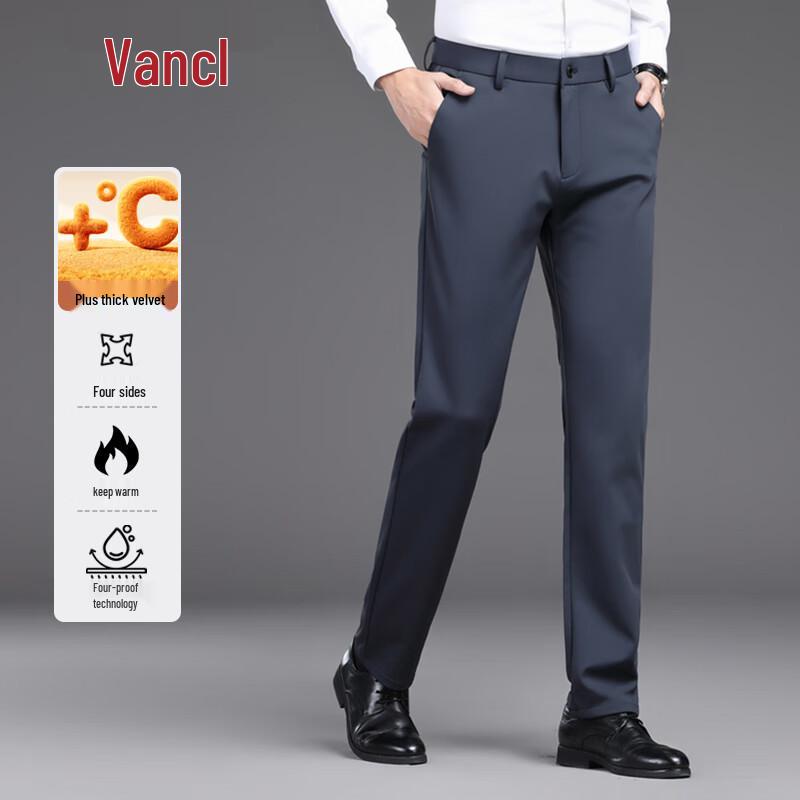 VANCL Men s Winter Plush Lined Straight Fit Trousers 36