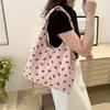 Strawberry Tote Bag Large Capacity Strawberry Pattern Tote Bag Women's Fashion Shopping Bag with Fixed Strap, Casual Travel Tote