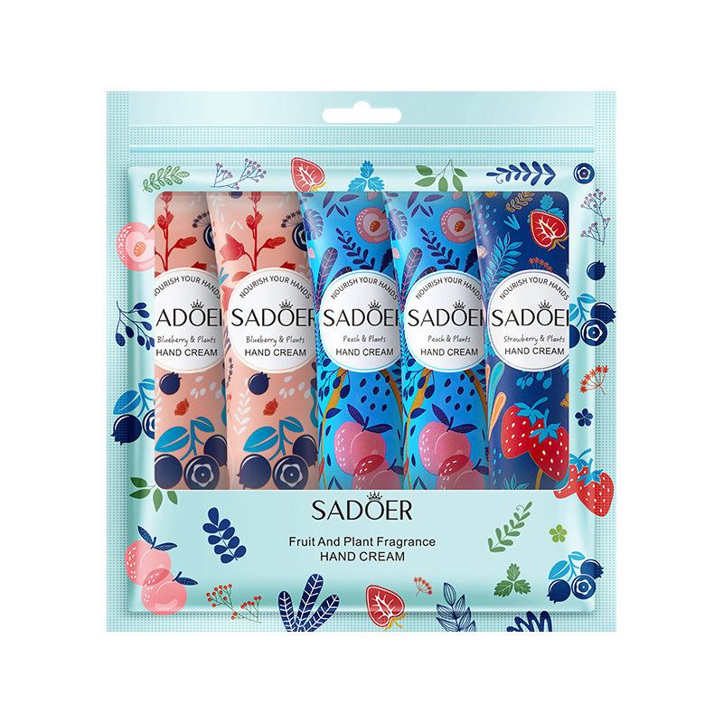 5pcs/box Christmas Gift Ice Cream Hand Cream Set 30g Fruit Fragrance Moisturizing Hydration