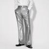 Men's Shiny Sequin Trousers Retro Elastic Waist Party Dance Pants Wide Leg Night Club Disco Pants for Stage Performance Hip-Hop Bar
