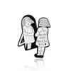 Cat Reading and Playing Brooch: Fashionable and Reflective Cartoon Badge