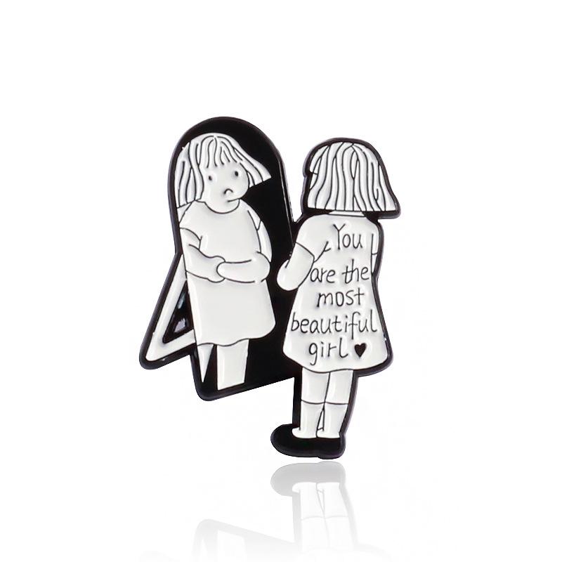 Cat Reading and Playing Brooch: Fashionable and Reflective Cartoon Badge