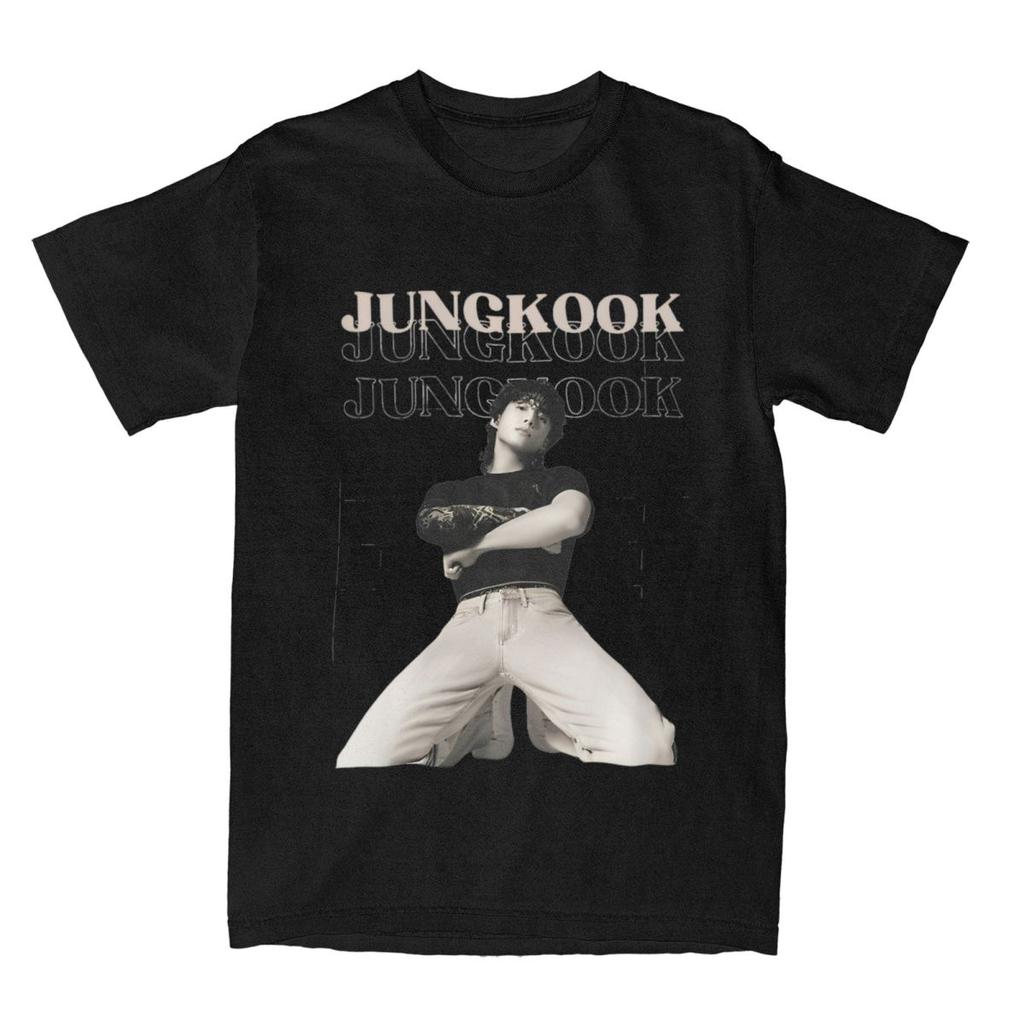 Jungkooks Vintage T-Shirt Sommer Koreanischer Pop Fantastische T-Shirts 100 Baumwolle Harajuku T-Shirt für Männer Kurzärmelige Freizeit-Tops