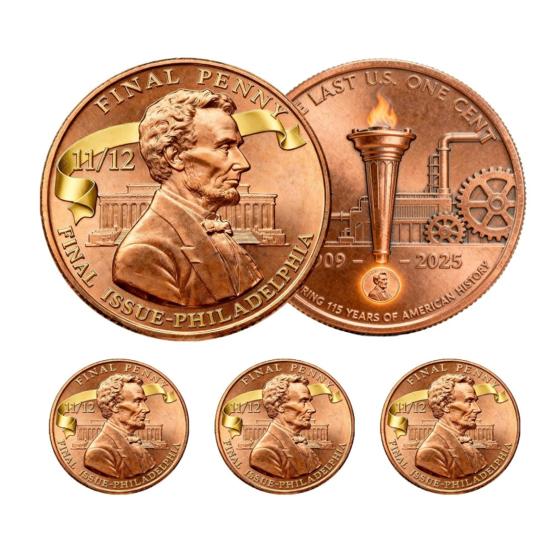 Der letzte Penny Tribut-Token Souvenir-Münze Sammlerqualität Letzte Penny Tribut-Münze mit Vintage-Finish Gedenkmünze