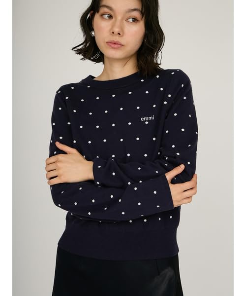 Emi Logo Crew Neck Knit 13WNT254058 DOT Free Size Women's