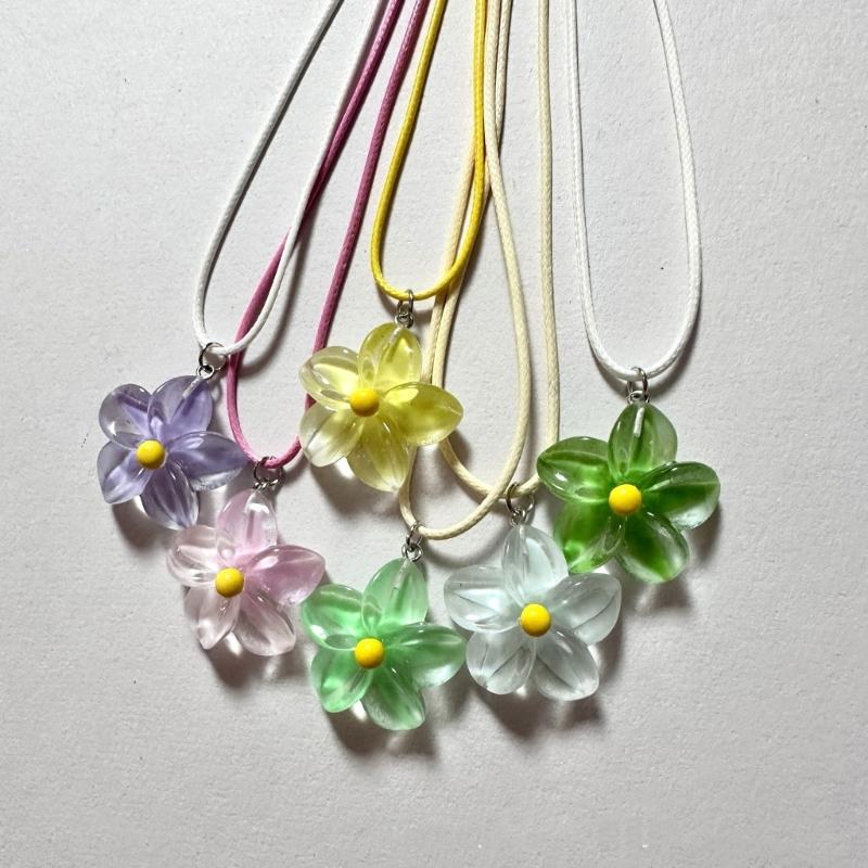 Leuchtende Eier Blumen Charm Halskette Farbwechselndes Design Künstlerischer Dopamin Schmuck Zubehör