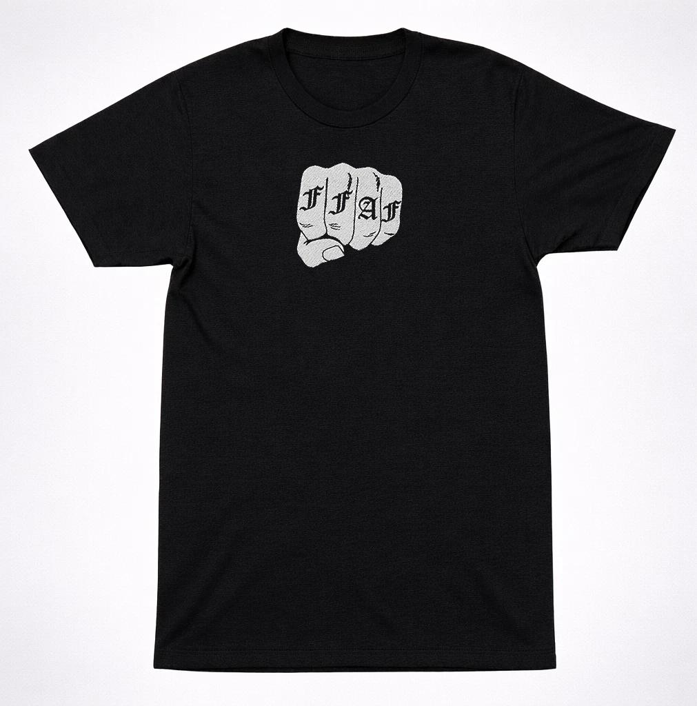 

Funeral For A Friend Knuckles T-Shirt Black Fist Logo Emo Post-Hardcore Tee M