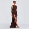 2026 Spring European & American Style Sexy Sleeveless Slim Fit High Slit Long Dress