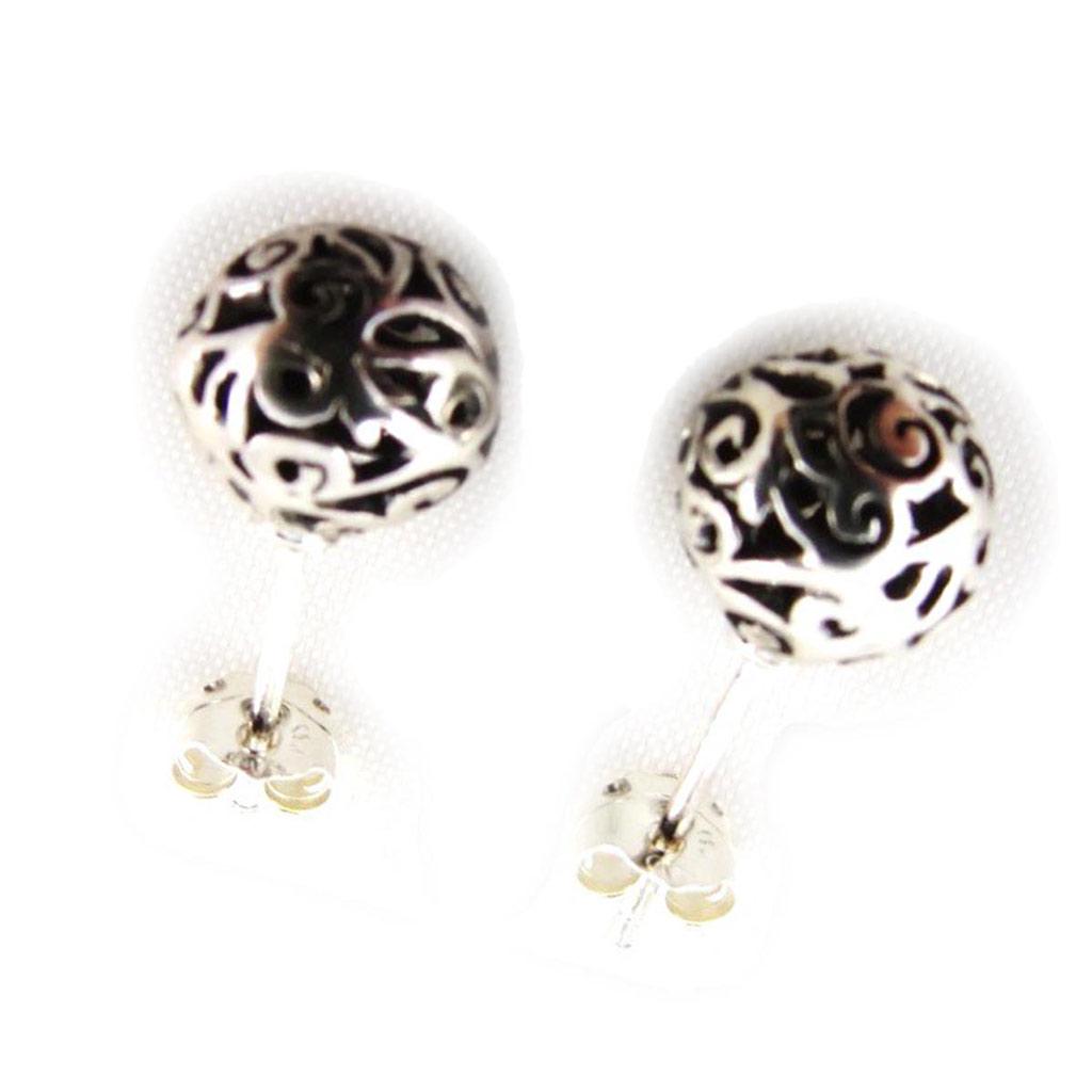 Les Trésors De Lily [B9413] - 'Thai Geode' Silver Earrings
