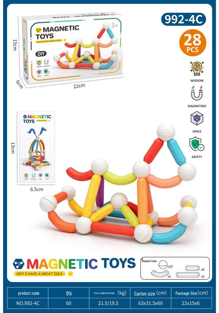 Creative Telescopic Magnetic Puzzle Stick for Early Learning and Decompression