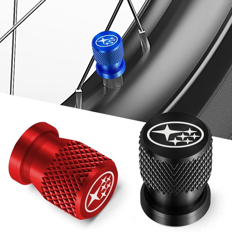 4pcs Car Tire Valve Cap Car Tyre Air Stems Covers For SUBARU Forester Impreza Legacy Outback WRX STI BRZ Auto Accessories Y10