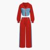 Womens Casual Hooded Sweatshirt Pants Set With Denim Patchwork Long Sleeve 2026
