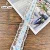 1Yard Bow Pleated Lace Trim Handmade Diy Decoration Baby Clothes Skirt Hem Clothing Lace Accessories Curtains Home Decoration